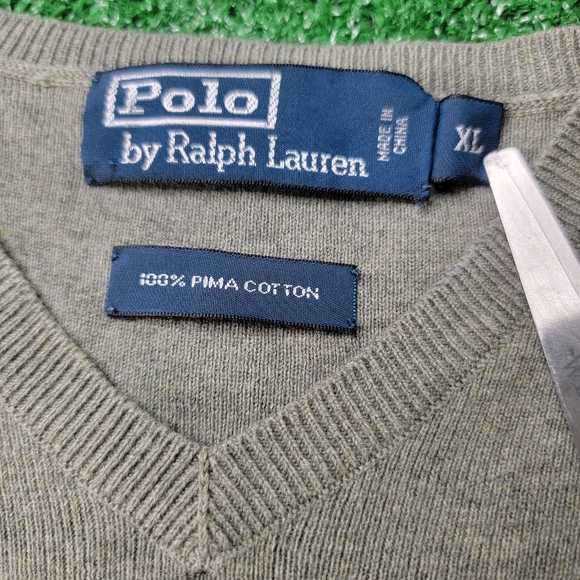 Polo Ralph Lauren Men's Long Sleeve Pima Cotton V Neck Sweater Size XL Gray Prep - Picture 3 of 6